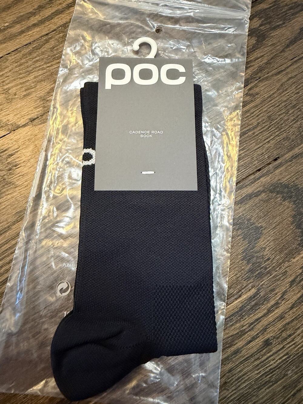 POC Cadence Road Short Sock Black Men's Sz Medium 8-9 NWT